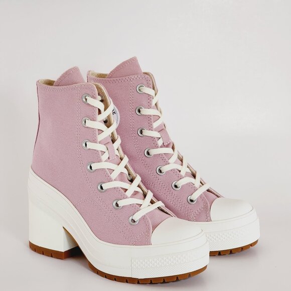 Converse Chuck 70 De Luxe Heel Static Pink Women's Platform Boots A06433C NWT - Picture 1 of 6